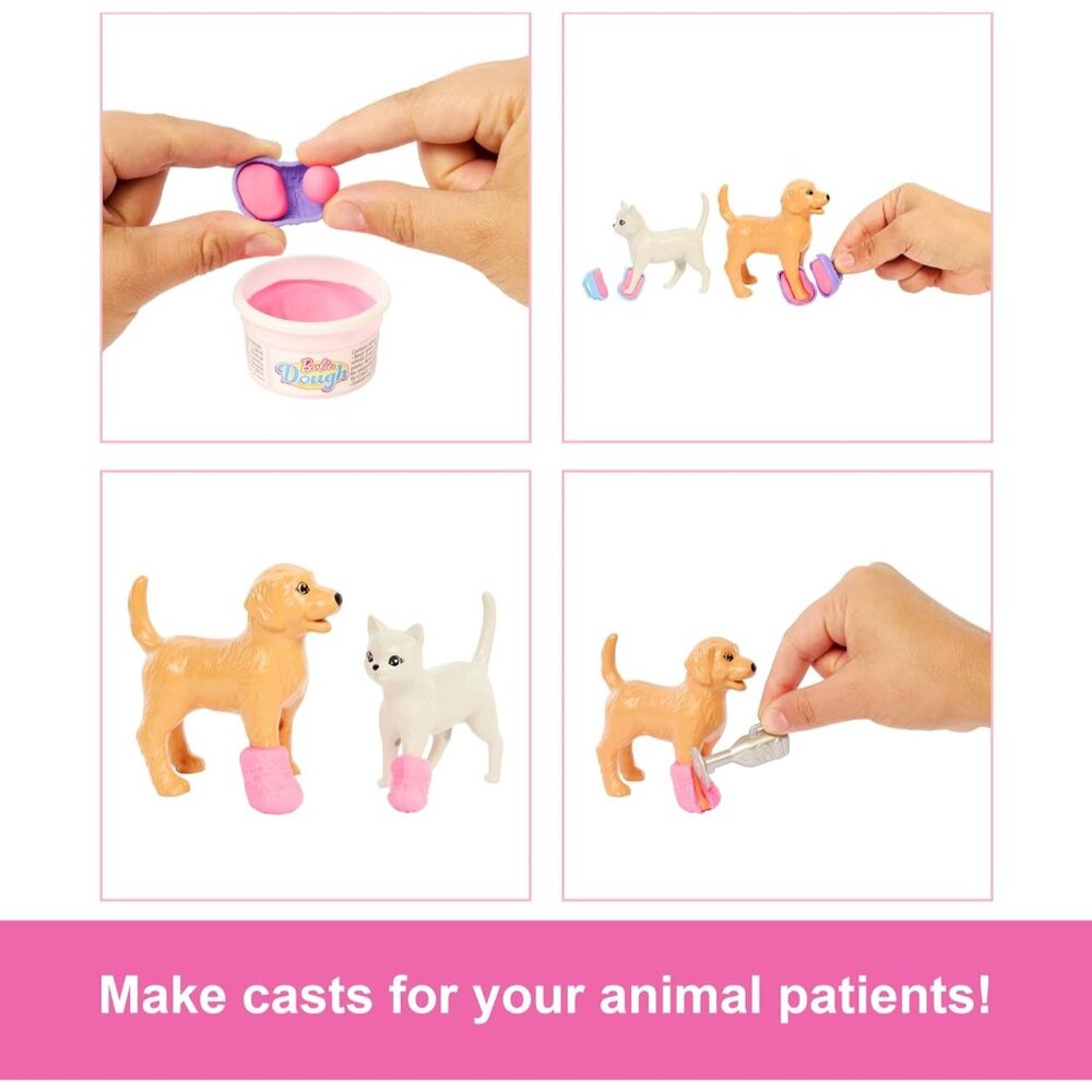 Barbie Fast Cast Animal Clinic Fashion Doll Playset w Pink Colored Hair, Clinic - Picture 3 of 6